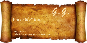 Gan Gábor névjegykártya